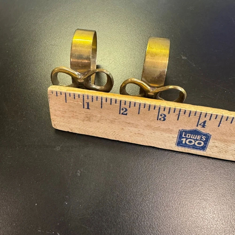 Liards Ltd Napkin Rings Set of 2 Gold Brass Bow Vintage India Home Decor